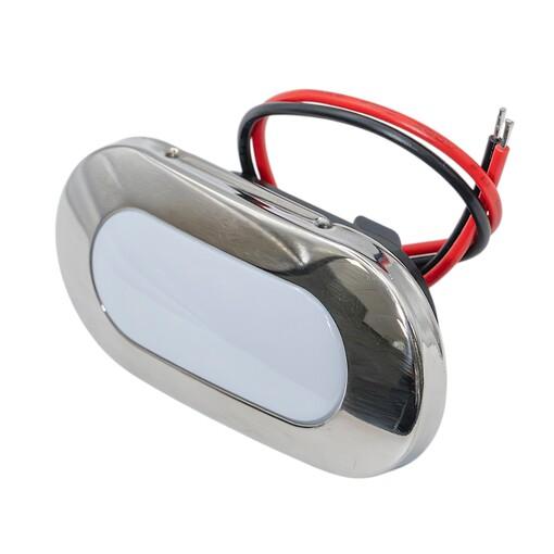 LUZ INT/EXT OVALADA PLATA LED BLANCO