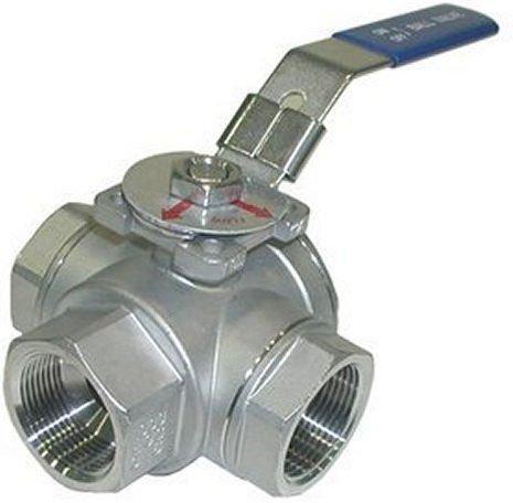 VALVULA 3 VIAS  INOX  1/2