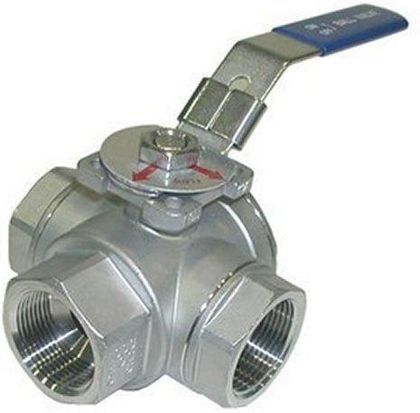 VALVULA 3 VIAS  INOX  1-1/2
