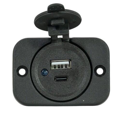 TOMA EMPOTRABLE DOBLE USB + TIPO C