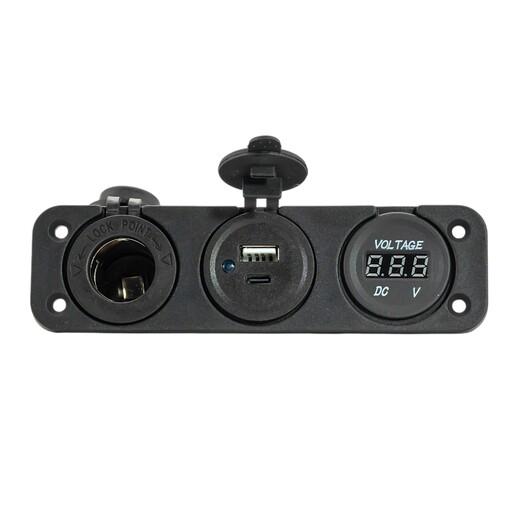 TOMA USB C/A + MECHERO + VOLTÍMETRO